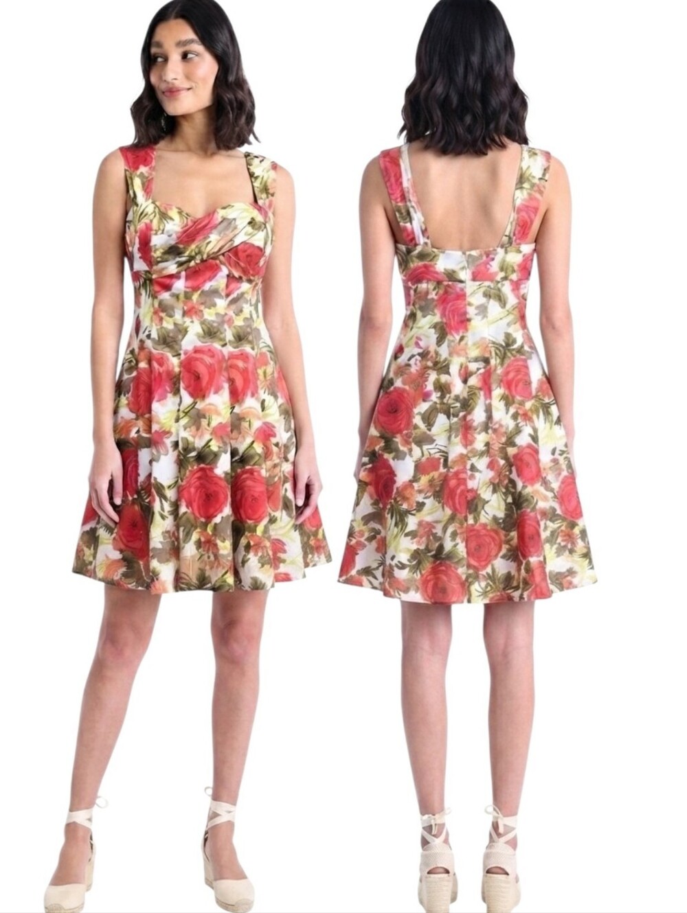 MAGGY LONDON Retro Floral Print Fit & Flare Sundress - Size 2P